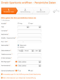 Online-Kontoantrag frs Direkt-Sparen