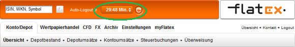 Anzeige, wie lange man noch eingelogt ist